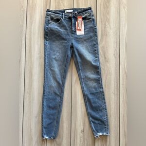 Flying Monkey Mid Rise Distressed Skinny Jeans Blue Size 27 NWT